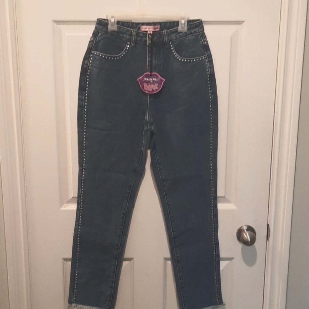 Bratz Dolls Kill Rhinestone HIgh Rise Jeans Sz S NWT